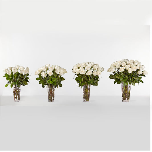 Long Stem White Rose Bouquet – Simply Flowers, Los Angeles CA