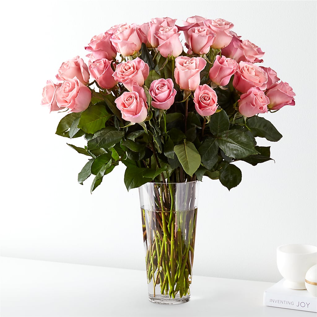 Long Stem Pink Rose Bouquet – Simply Flowers, Los Angeles CA