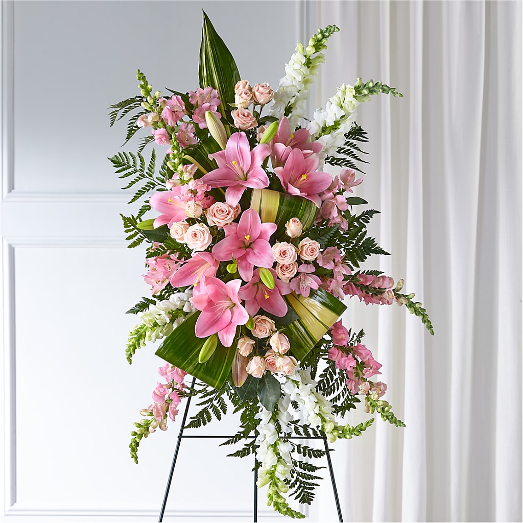 Elegant Embrace Standing Spray – Simply Flowers, Los Angeles CA