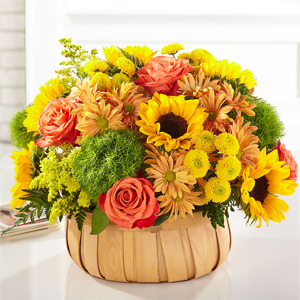 Harvest Sunflower Basket – Simply Flowers, Los Angeles CA
