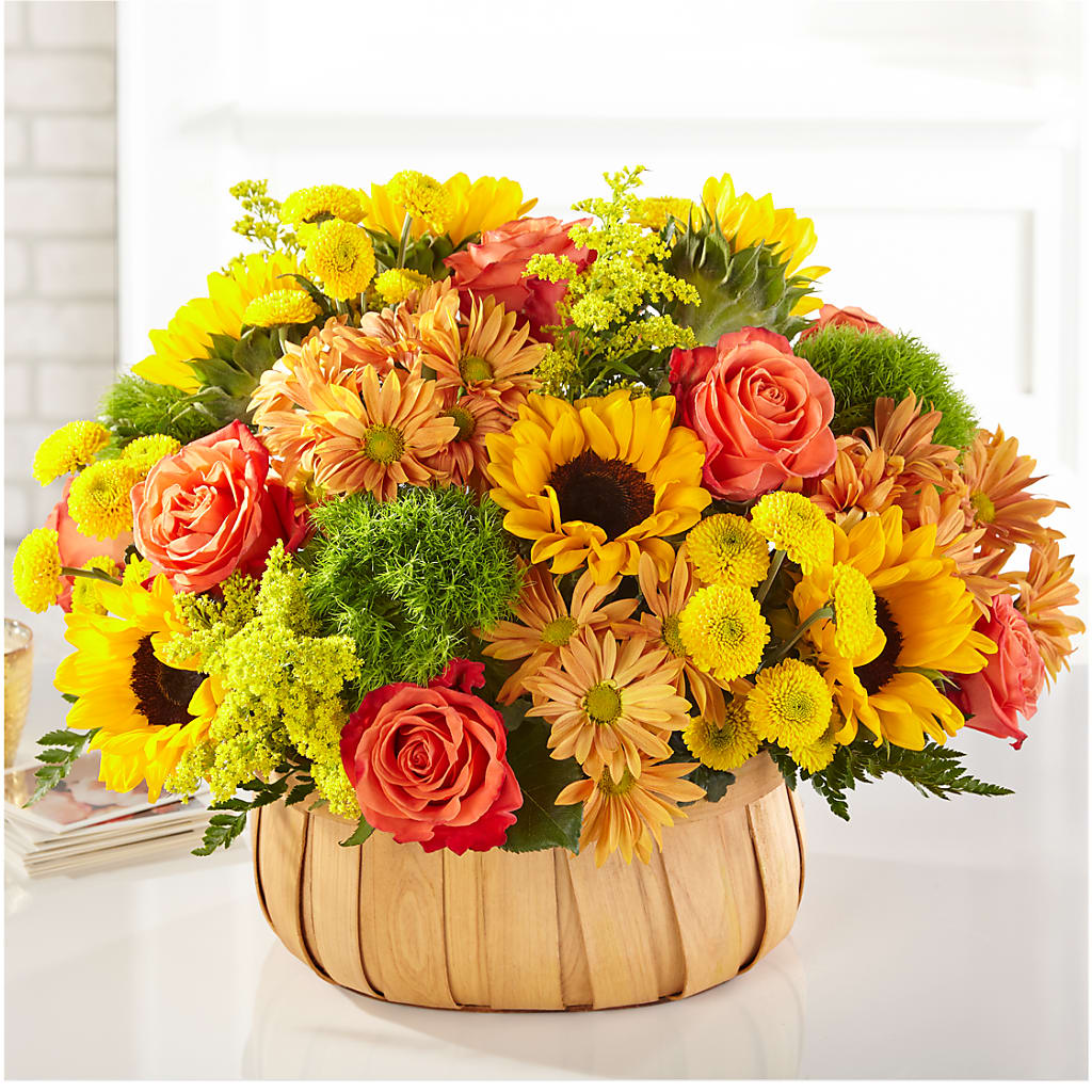 Harvest Sunflower Basket – Simply Flowers, Los Angeles CA