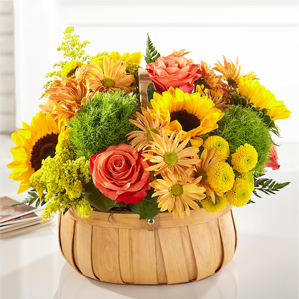 Harvest Sunflower Basket – Simply Flowers, Los Angeles CA