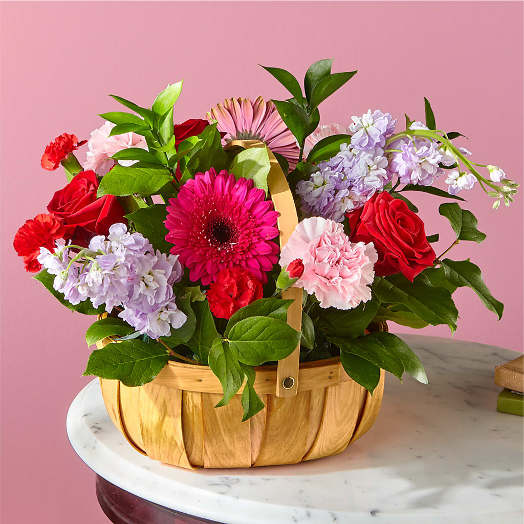 Pink Picnic Basket – Simply Flowers, Los Angeles CA