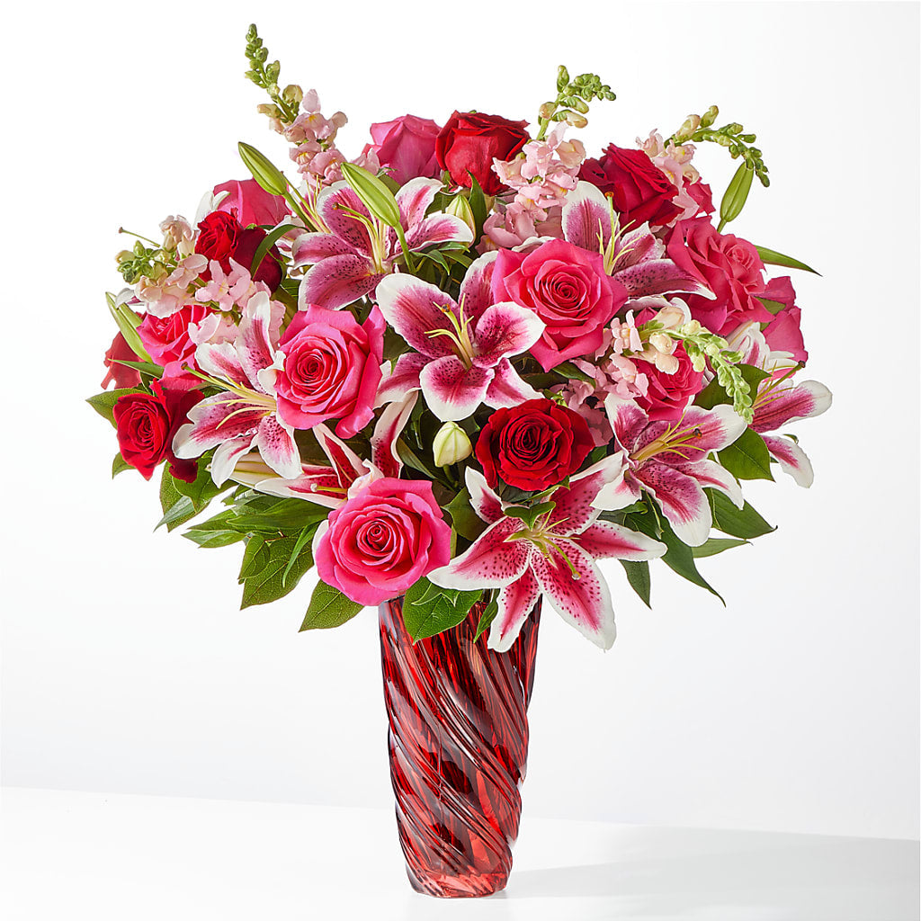 Always You Bouquet with Luxe Swirl Vase – Simply Flowers, Los Angeles CA