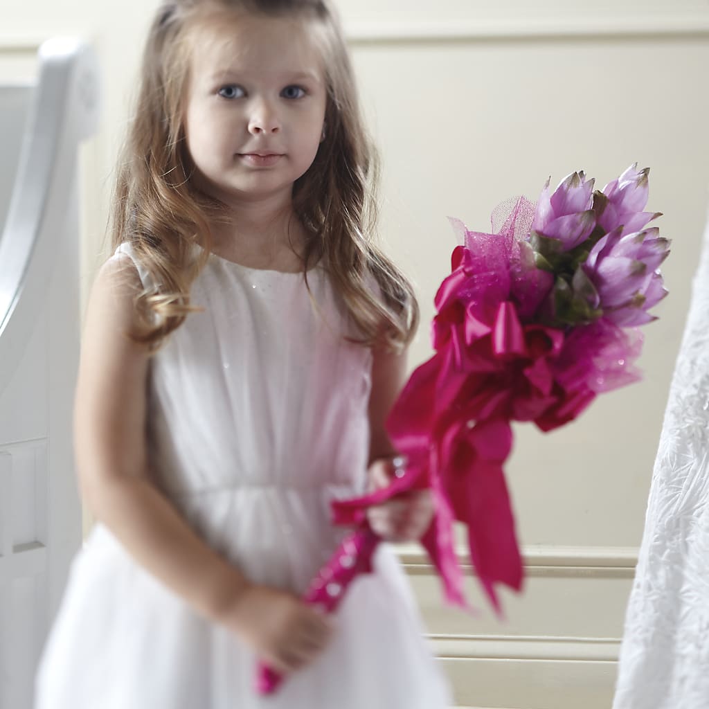 Sparkle Pink Flower Girl Bouquet – Simply Flowers, Los Angeles CA