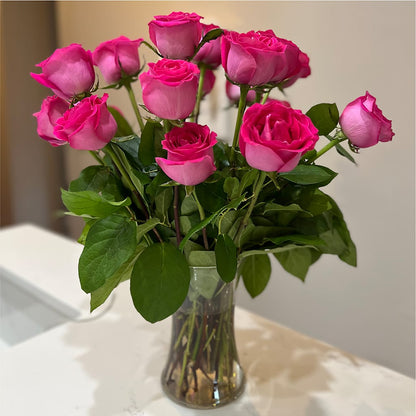 Long Stem Pink Rose Bouquet –  Simply Flowers, Los Angeles CA