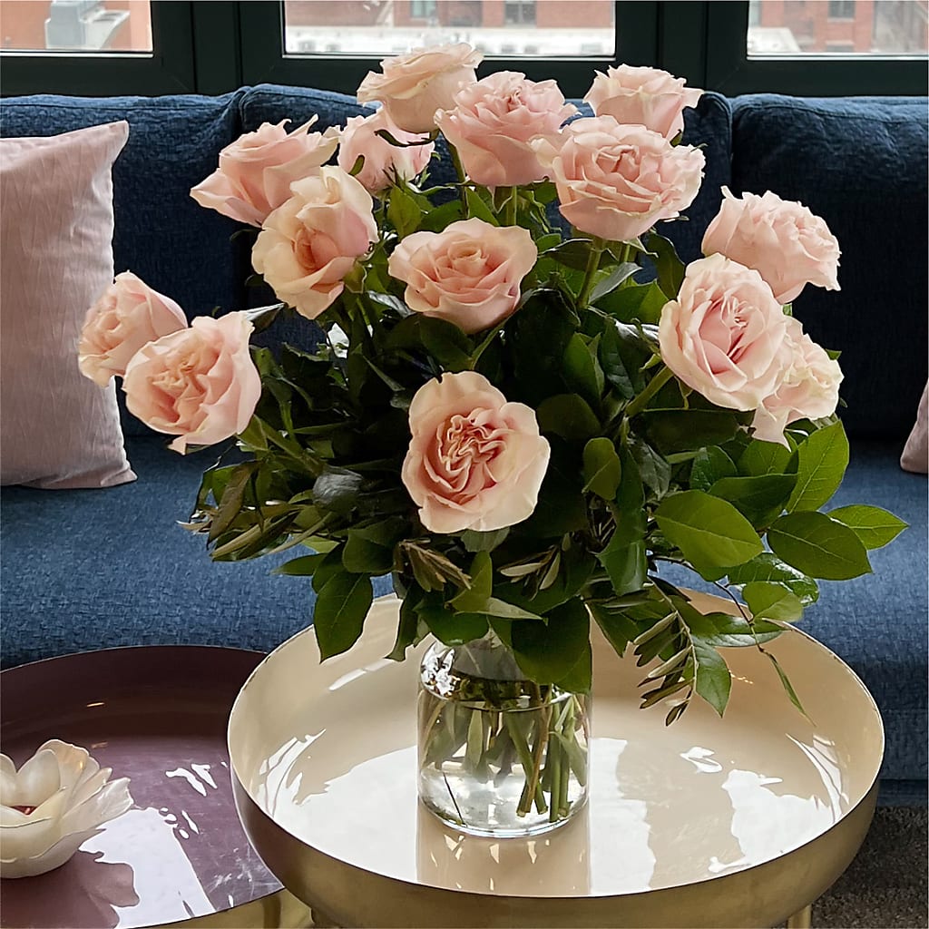 Long Stem Pink Rose Bouquet –  Simply Flowers, Los Angeles CA