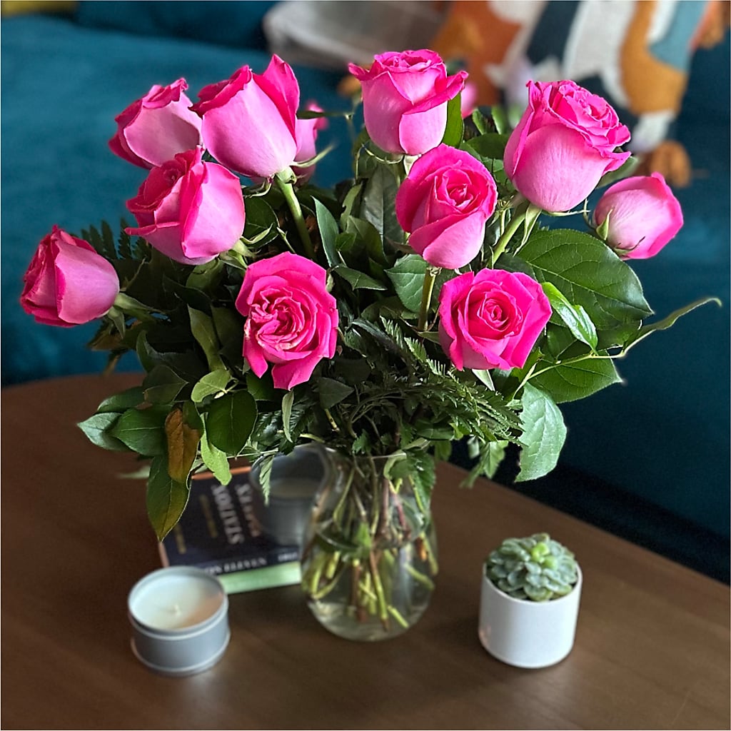 Long Stem Pink Rose Bouquet –  Simply Flowers, Los Angeles CA