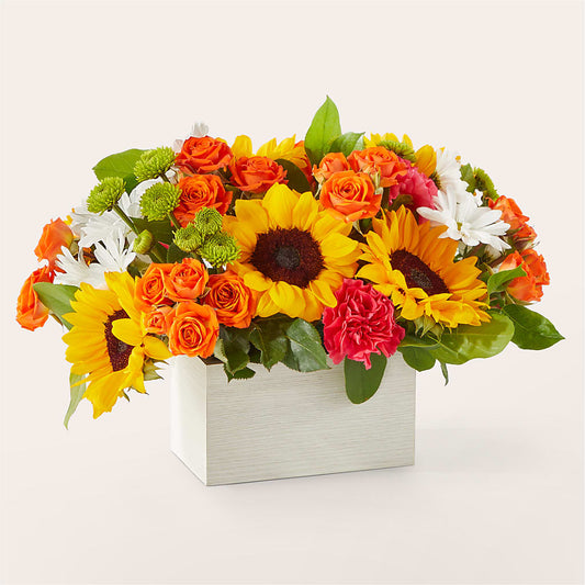 Sun-drenched Blooms Box Bouquet –  Simply Flowers, Los Angeles CA