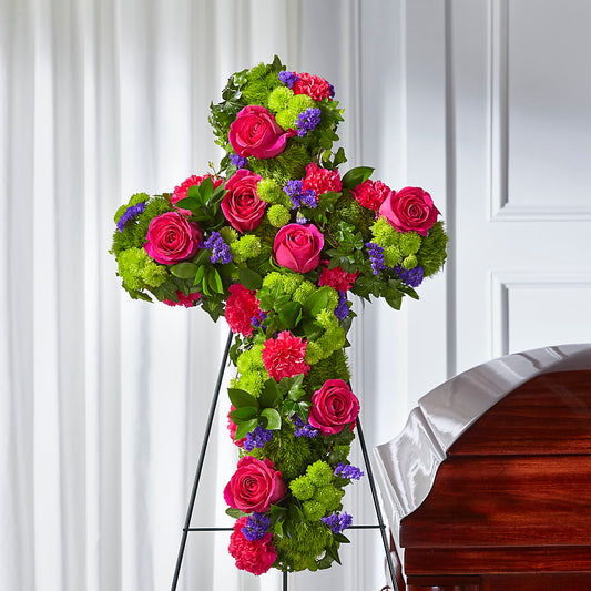 Tribute Rose Floral Cross –  Simply Flowers, Los Angeles CA