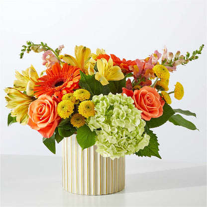 Autumn Sunshine Bouquet with Ivory Vase –  Simply Flowers, Los Angeles CA