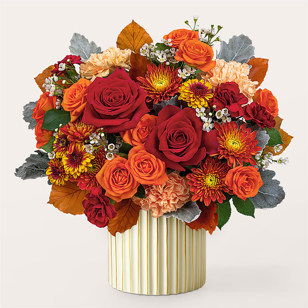 Merlot Bouquet with Ivory Vase –  Simply Flowers, Los Angeles CA