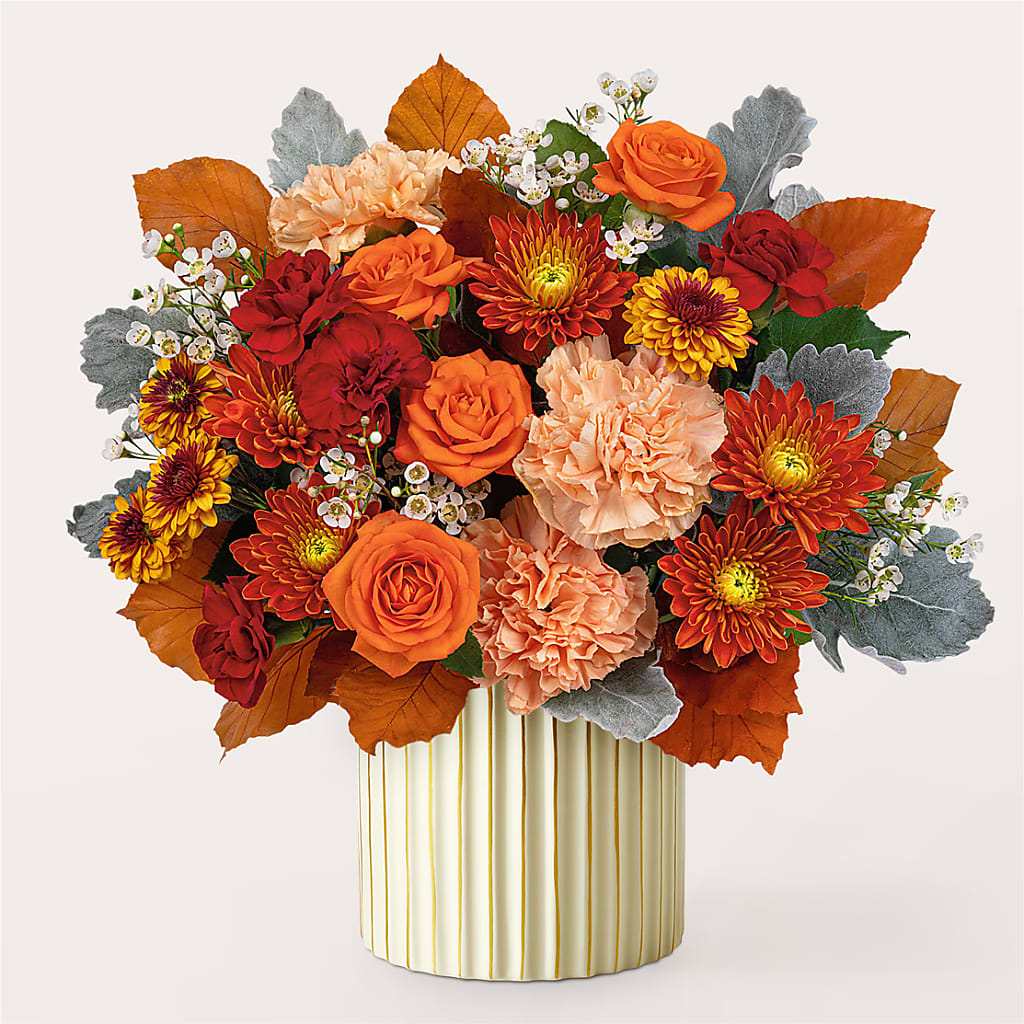 Merlot Bouquet with Ivory Vase –  Simply Flowers, Los Angeles CA