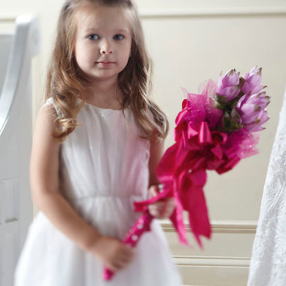 Sparkle Pink Flower Girl Bouquet –  Simply Flowers, Los Angeles CA